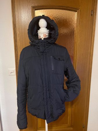 Wrangler Herren Winterjacke dunkelblau mit Kapuze