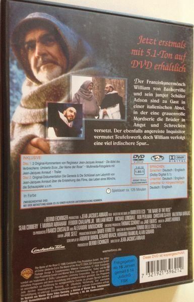 Alle DVDs: Der Name Der Rose - 2 DVD Special Edition - Connery - Annaud – Neu und originalverpackt aus Zürich von kalikabisa 1