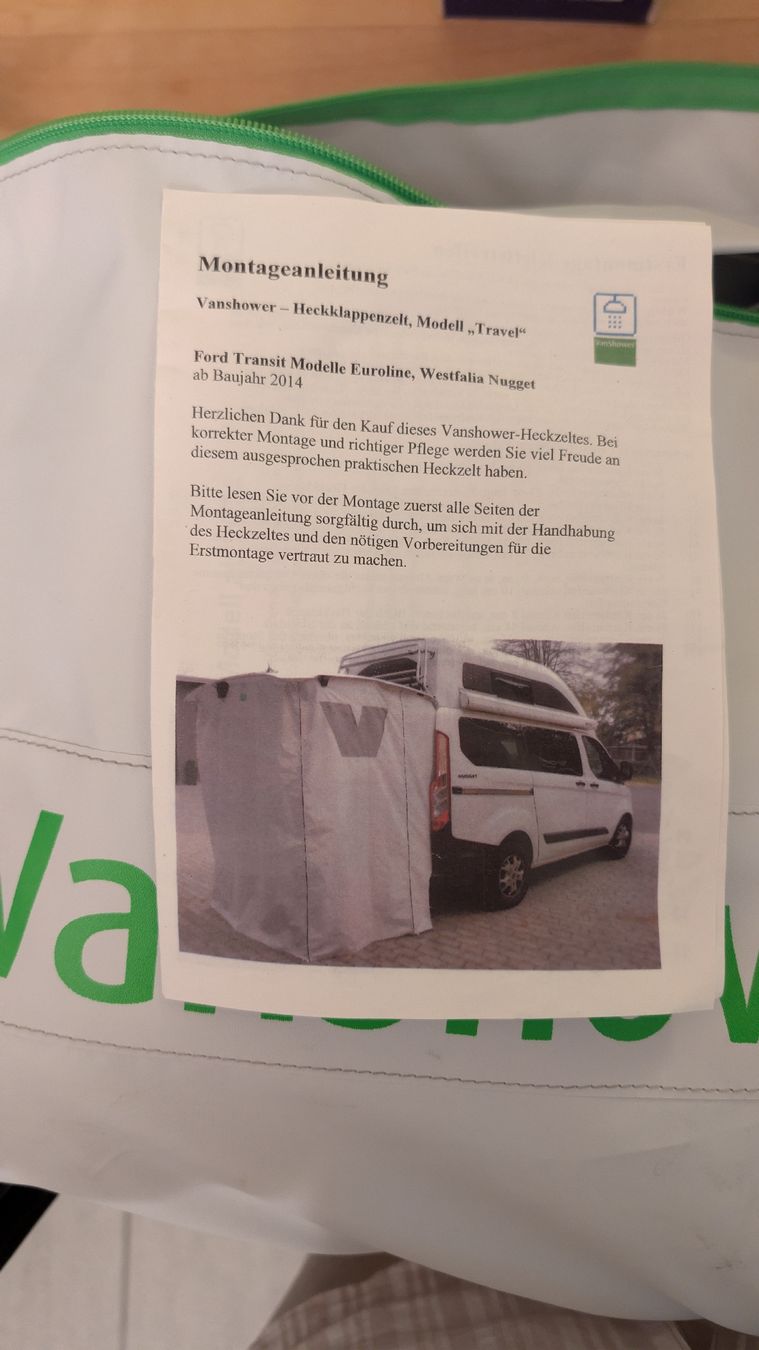 Camper Verande & Tende da sole: Ford Nugget Heck Dusche – Usato da Brittnau venduto da tob_qp8f 1