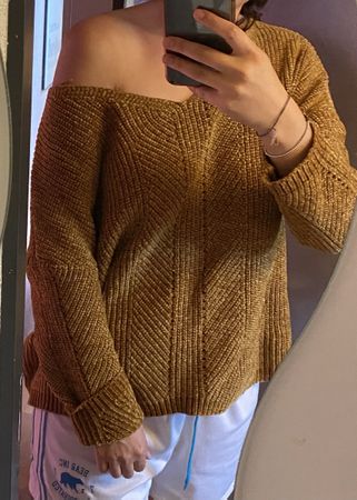 pull en maille moutarde even&odd