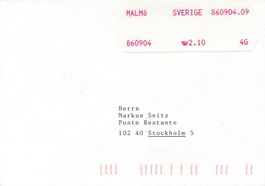 Schweden erste Schalterterminals Briefe echt gelaufen