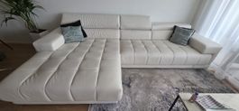 Ledersofa weiss