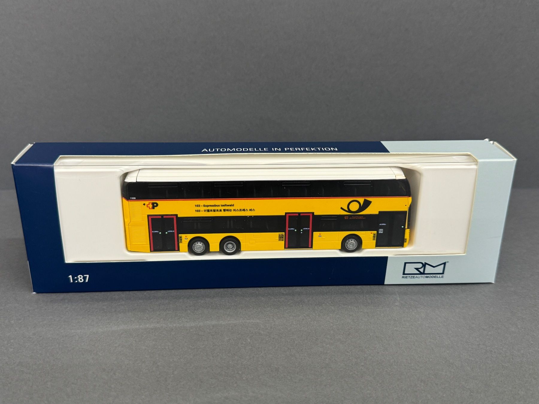 Rietze Modellini d'auto: Postauto Dennis Enviro Expressbus CH Rietze 1:87 Postbus PTT – Nuovo e nell'imballaggio originale da Luzern venduto da aa43modelcars-Luzern 6