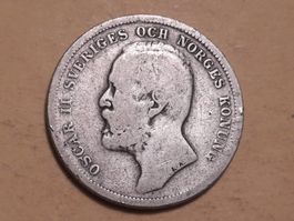 Schweden 1 Krone "Oscar II" 1898 Silber