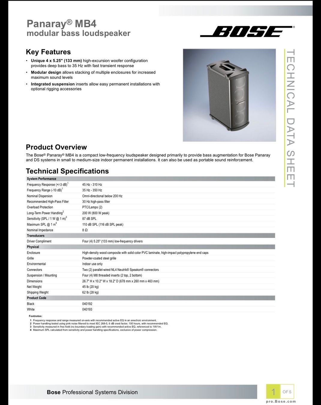 Bose Casse acustiche: Bose Subwoofer MB4 – Usato da Hohenrain venduto da Boerri 6