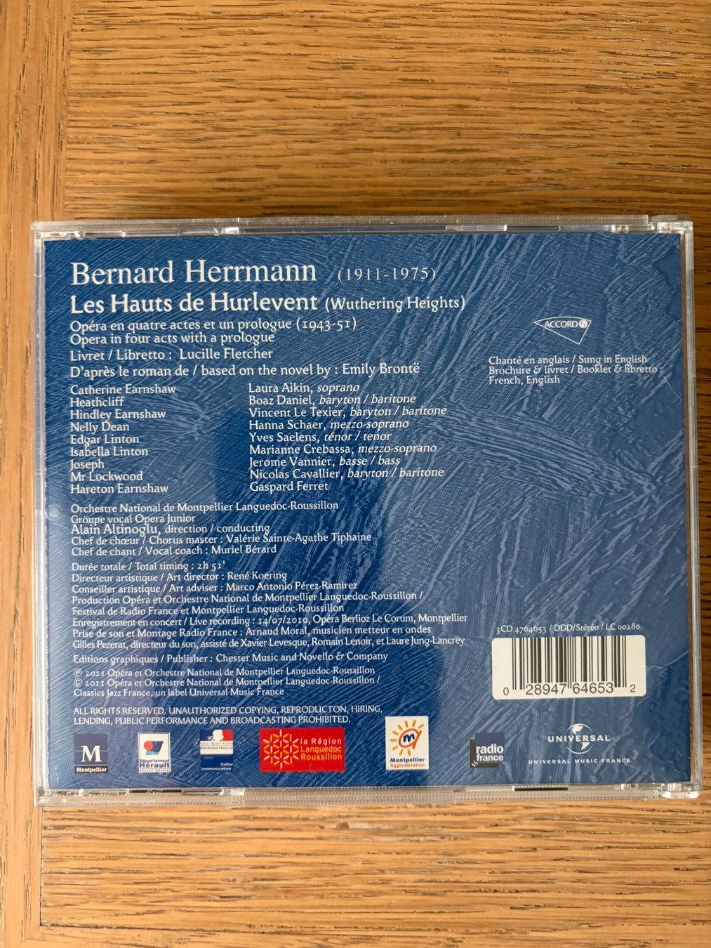 CD: 3 CD HAUTS DE HURLEVENT-WUTHERING HEIGHTS BERNARD HERRMANN – Usato da Geneve venduto da tigre69 1