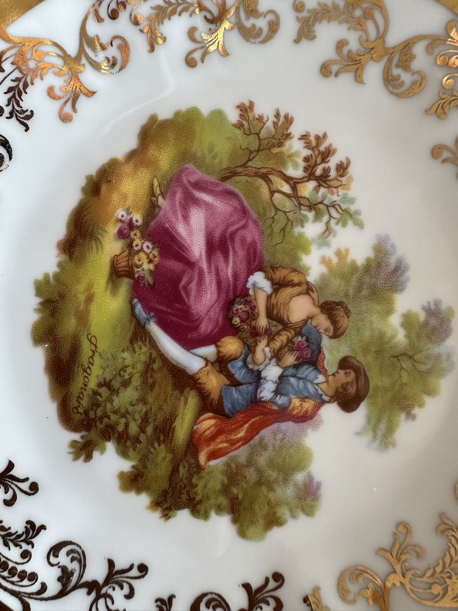 Teller: Kleiner Wandteller 19,5 cm Echt Goldrand – Gebraucht aus Herbriggen von Sehrazade 1