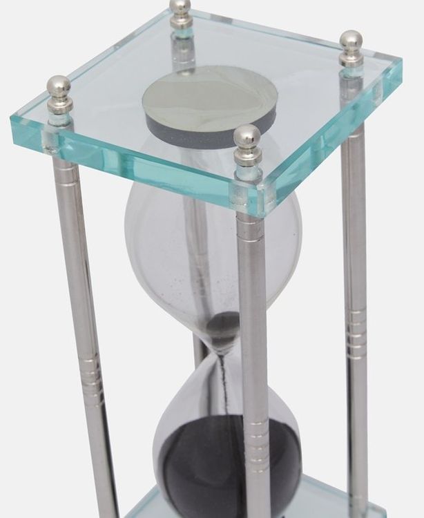 SAMLONG Große Sanduhr 60 Minuten – Holzrahmen, Schwarzer Sand, 25,4 Cm Hoch, Für Meditation, Kochen & Spiele