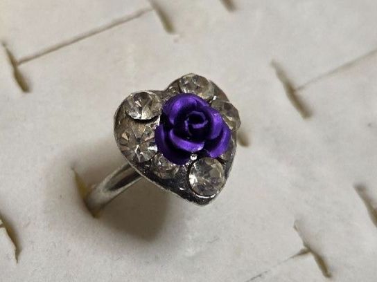 Anelli: Bague Argent Coeur Violet, Ajustable – Nuovo (secondo la descrizione) da Territet venduto da Cenh 1