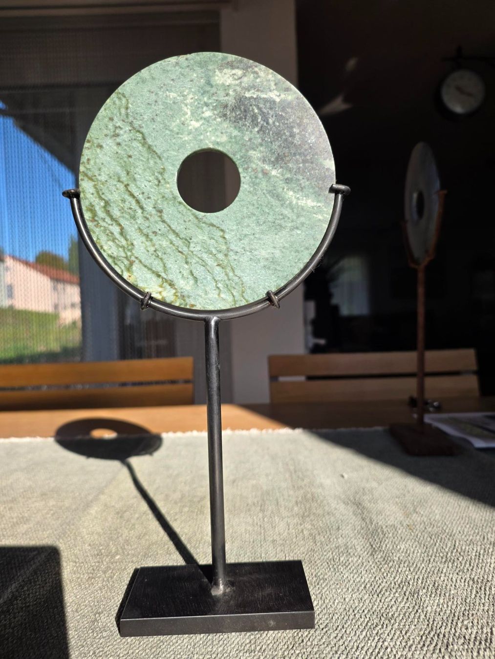 Tutte le decorazioni: Jade Disc / Scheibe geschliffen mit Ständer, Deko Objekt – Usato da Melchnau venduto da han_k5xl