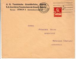 Brief, Tessinische Granitbrüche 1930