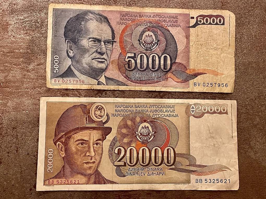 Billets de banque: 5000 und 20000 Dinar – D'occasion à Buchs AG par fpatricia