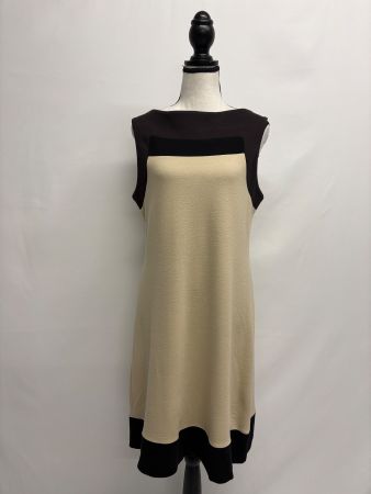 Cortefiel ärmelloses Kleid beige braun M