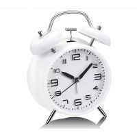 Wecker Retro Metall 16 cm weiss