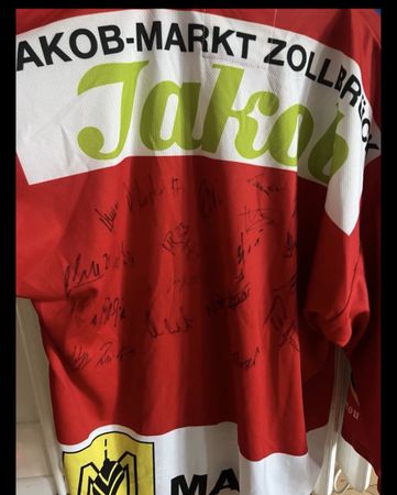 SCL Tigers Hockey Trikot Grösse L mit Unterschriften