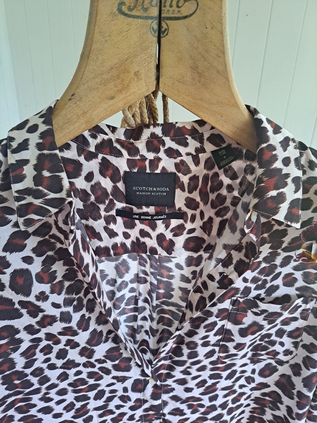 Maison Scotch Camicette: SCOTCH & SODA Hemdbluse Bluse 36 S Leopard Oberteil – Usato da Mollis venduto da Fauchi99 1