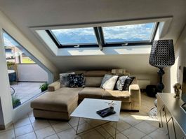 Canapé d'angle beige 260 cm avec extension lit