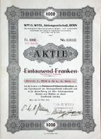 Wwe G. Wyss AG, Bern - 1929