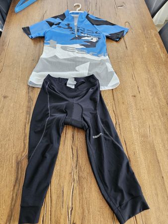 Radsport Set: Shirt Descente & Craft Hose, Grösse 36/S Neu 