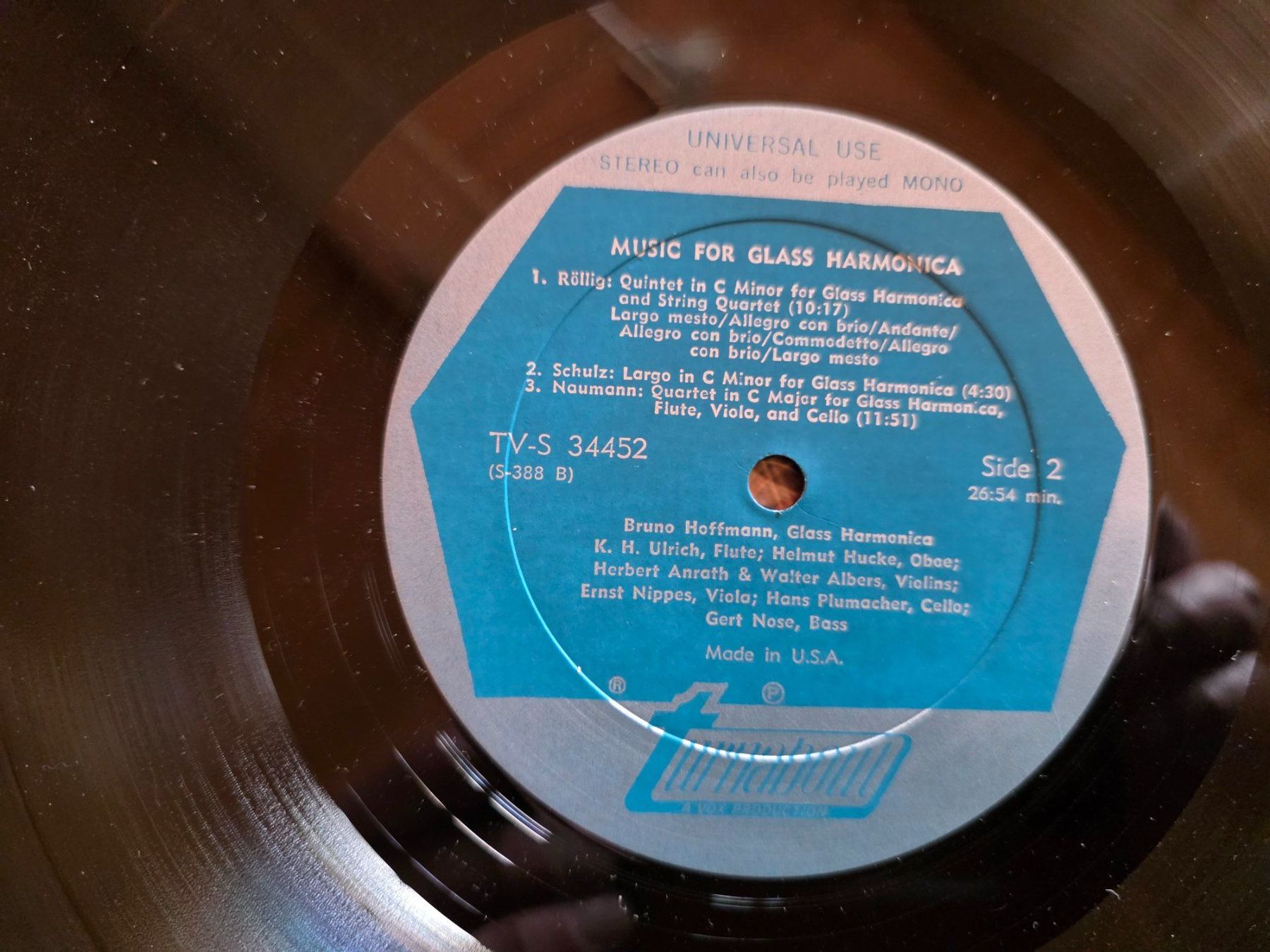 Dischi in vinile: Klassik LP Bruno Hoffmann Glass Harmonica -Tornabout Vox – Usato da Walterswil BE venduto da Lonitti 3