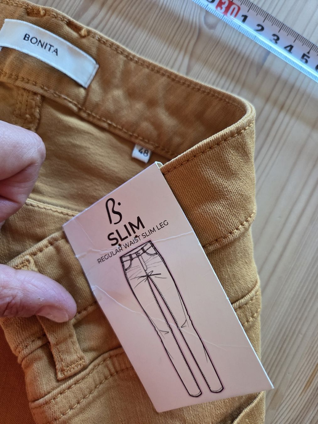 Bonita Pantaloni: hellbraun, senf, Baumwolle, Hose 48 – Usato da Liestal venduto da ITOlio 1