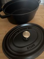 Staub Cocotte cast iron oval casserole pot black