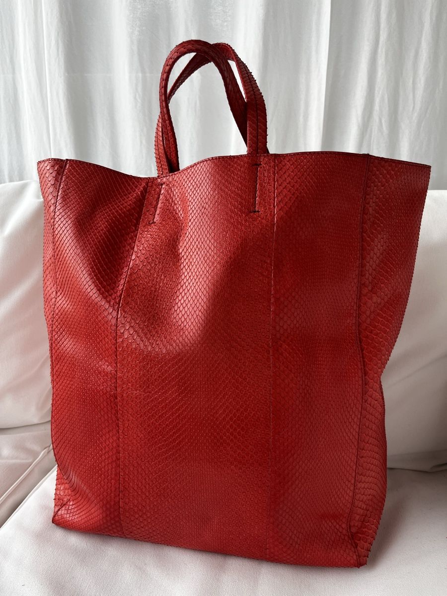 Celine Borse da donna: Céline „Cabas“ Python rot – Usato da Olten venduto da hahnice99 1