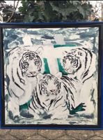 Rolf Knie „3 weisse Tiger“ (Seide) XL