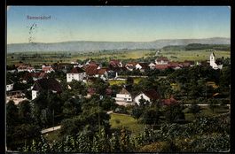 AK Bassersdorf, Ortsansicht mit Kirche