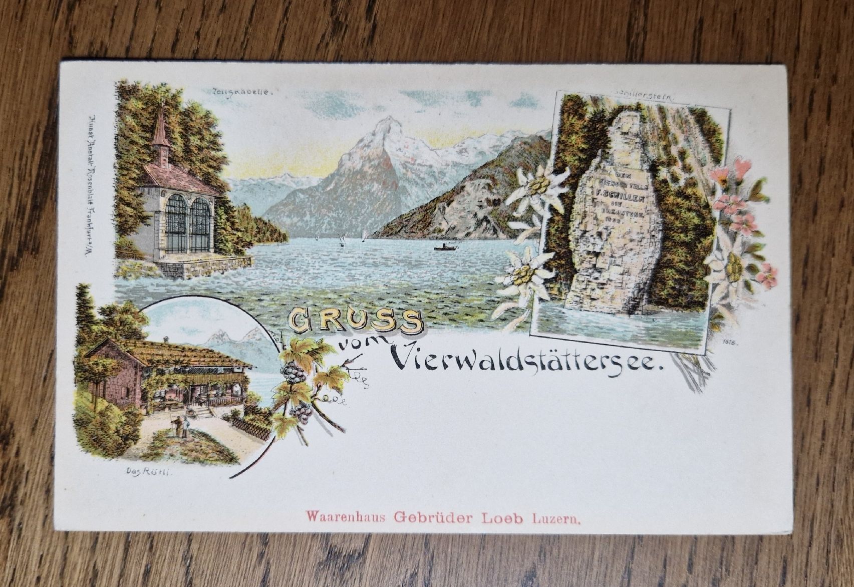 Cartoline postali: Gruss vom Vierwaldstättersee ca 1900 – Usato da Ebikon venduto da Donar50