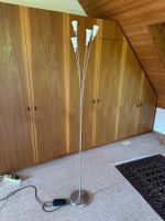 Stehlampe 5‑flammig, Metall, weisse Schirme, funktionstüchti