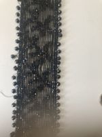 Vintage Borte / Zierband, schwarz, Perlen - 50cm Länge