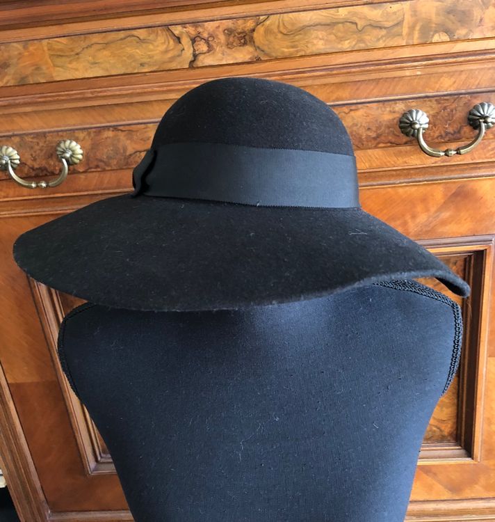 UK-UNIQUE Bowlermütze 100% Wolle - Handgefertigte Herren Damen Hut Mit Federn XL 61cm