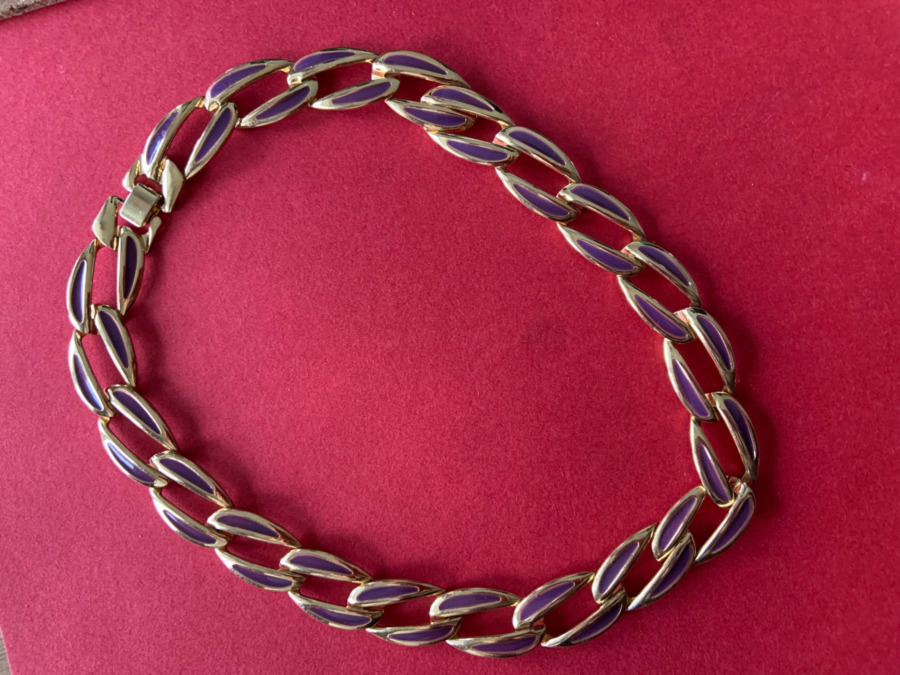 Ketten: Goldkette lila emailliert (42 cm) – Gebraucht aus Dittingen von Bellevista