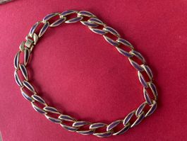 Goldkette lila emailliert (42 cm)