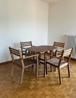 ASKHOLMEN Tavolo + 4 sedie con braccioli, da esterno, marron