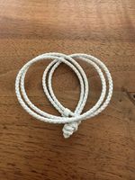 Lederarmband geflochten, weiss, 1mal getragen