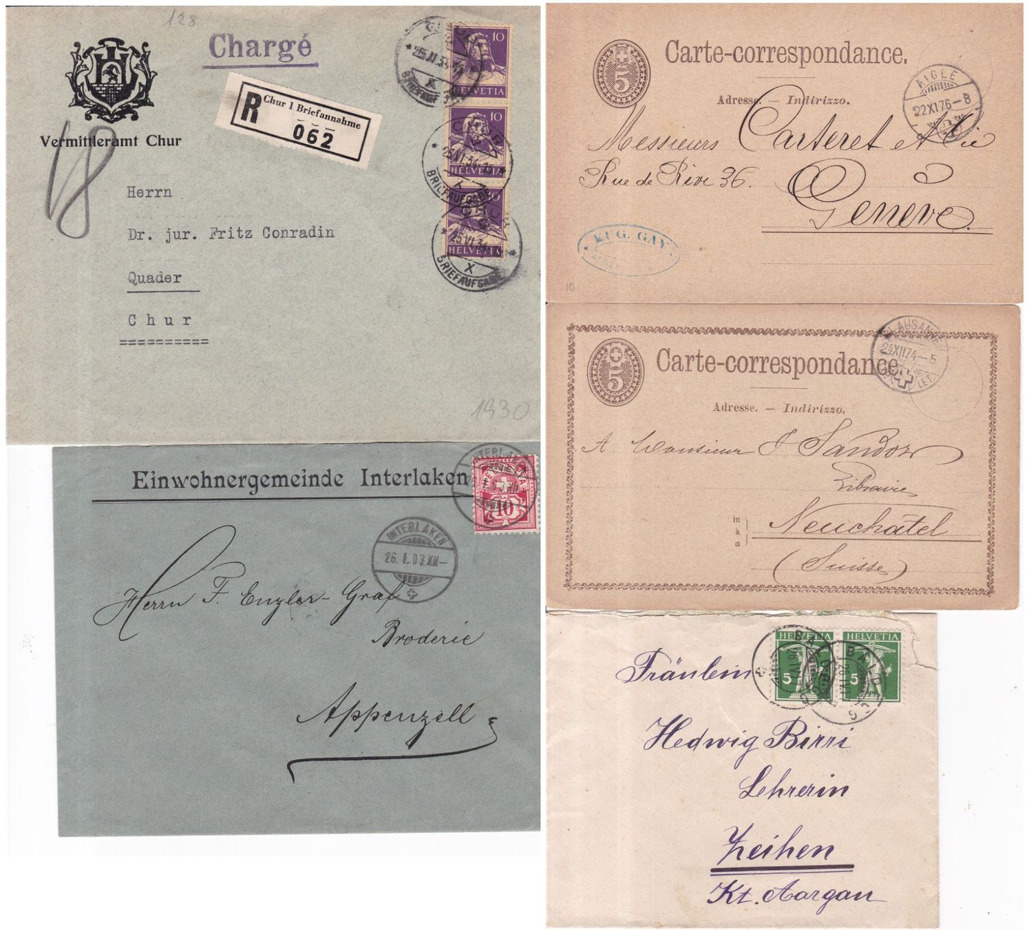 Tous les timbres: 30 Stk. Alte CH Briefe, Postkarten, PJ etc. – D'occasion à Münchwilen AG par Nesar 1