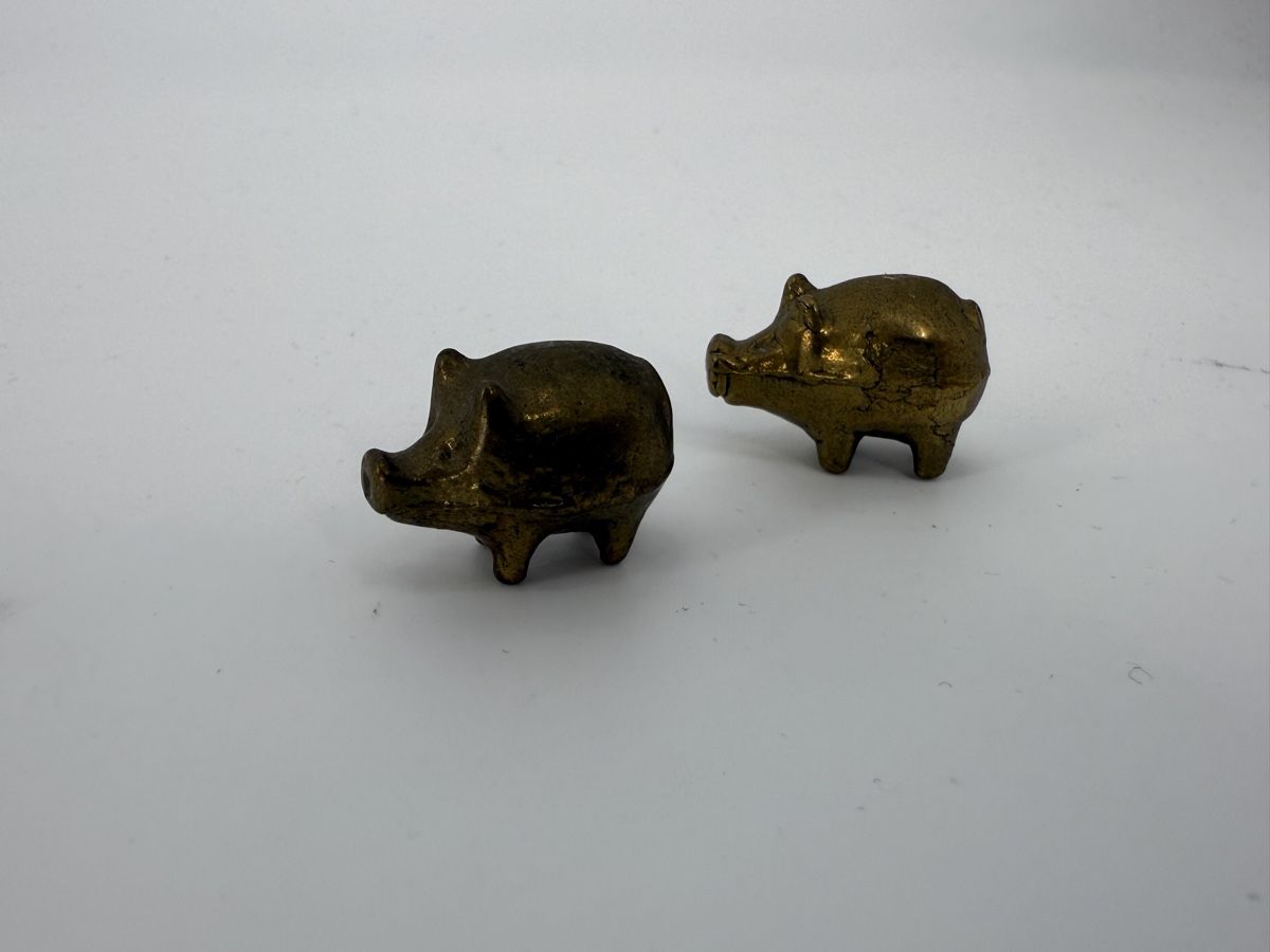Figuren: 2 Messing Figuren Schweine  – Gebraucht aus Auenstein von moin. 1