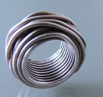 Schwerer Silber 800 Fingerring Gr. 56