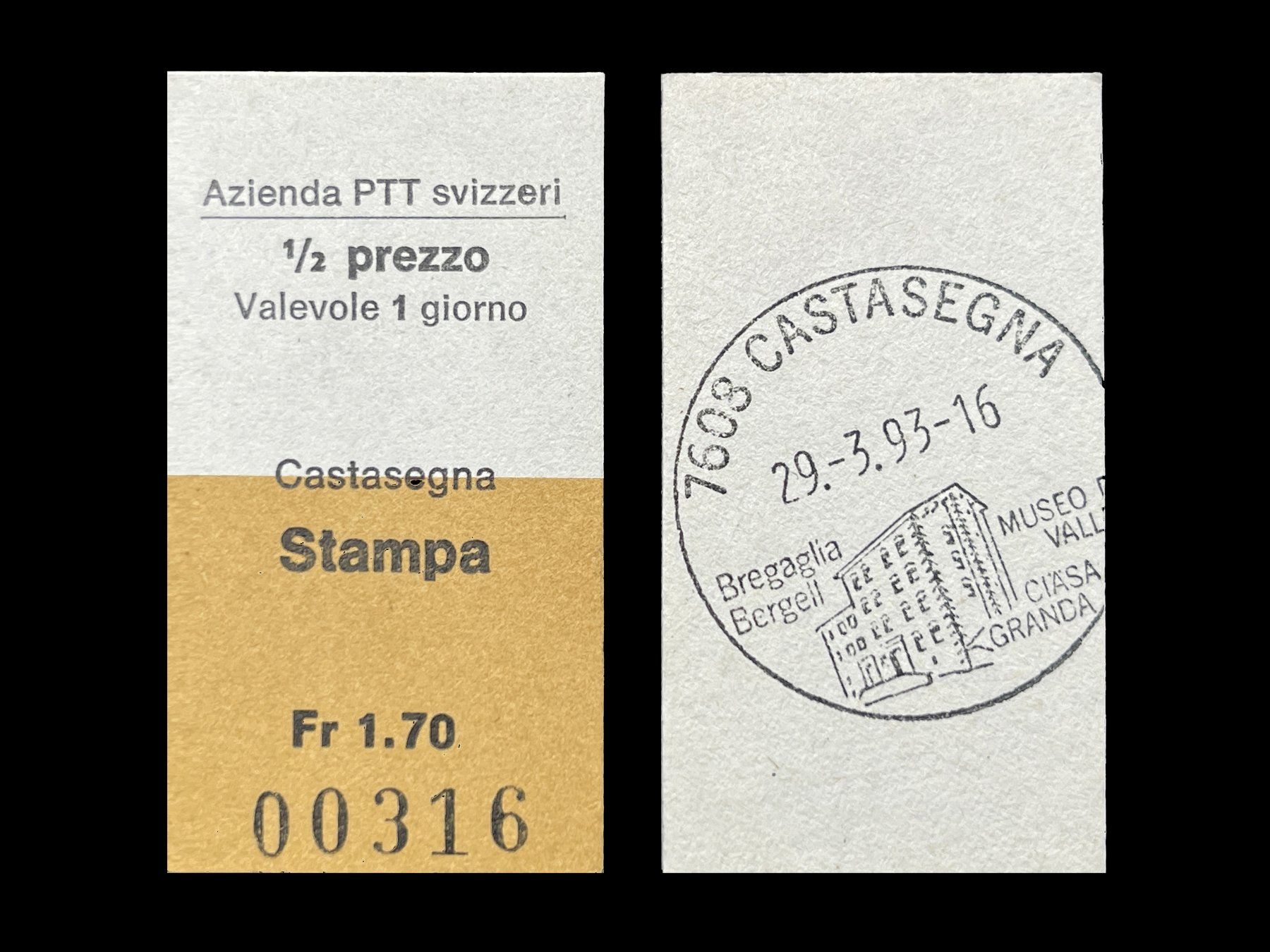 Biglietti: Castasegna Stampa Postauto Edmondsonsches Billett Karton – Nuovo (secondo la descrizione) da Bern venduto da AWiBe