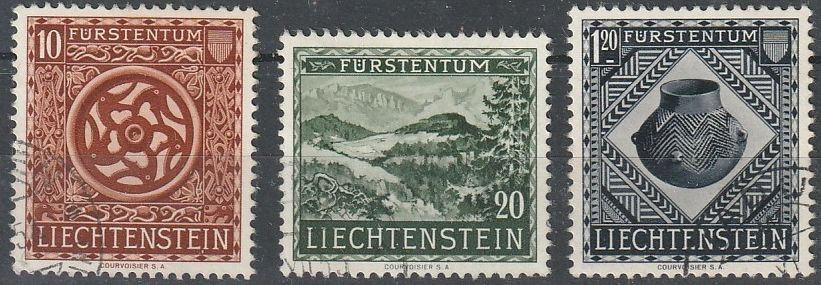 Alle Briefmarken: FL 263-265 Prähistorische Funde kat. 80.- – Gebraucht aus Fislisbach von Zigzag12