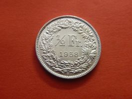 1/2 Fr.  1958  unz. / stgl.