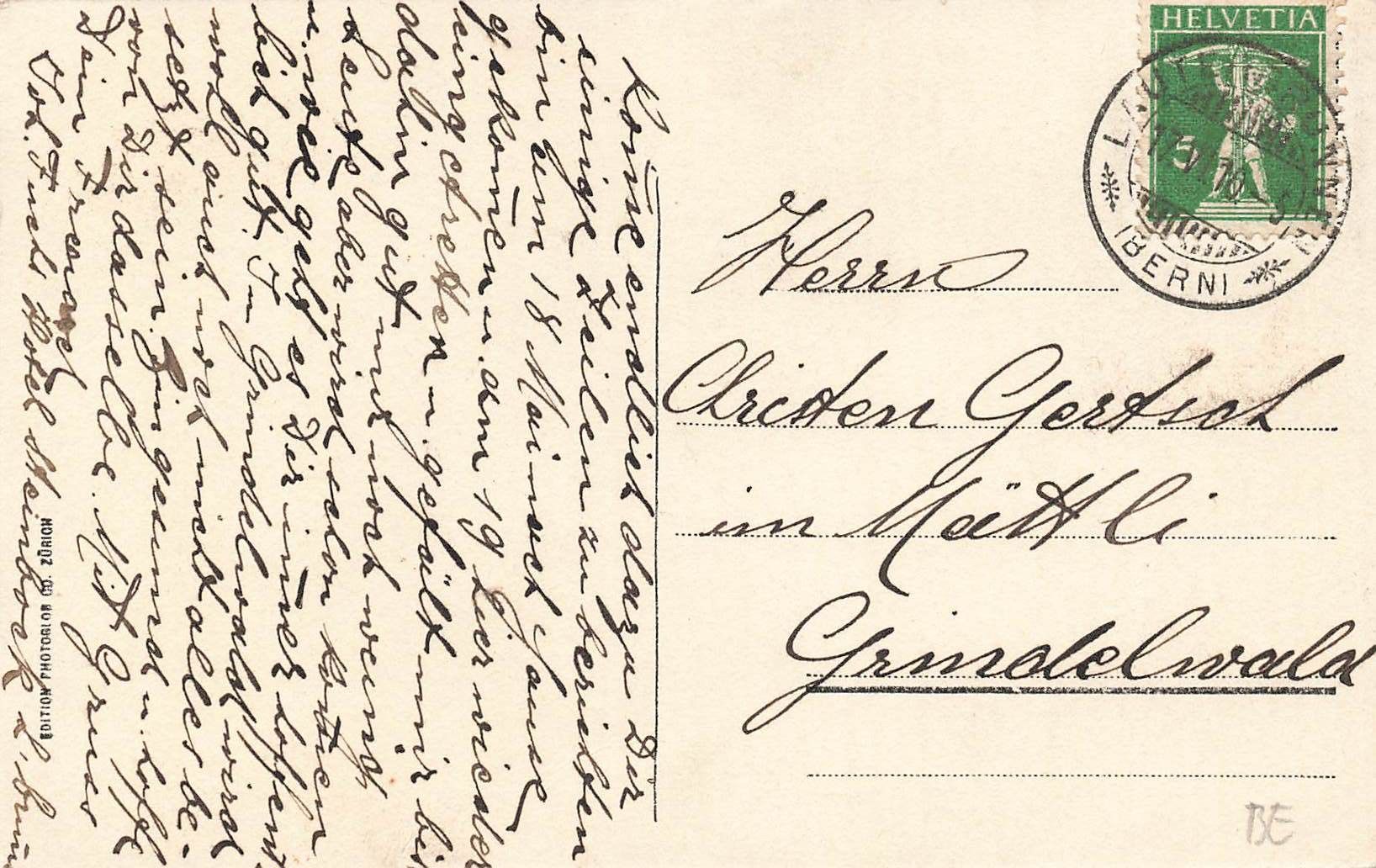 Cartoline postali: Lauterbrunnen hotel steinbock – Usato da Biasca venduto da Blenio71 1