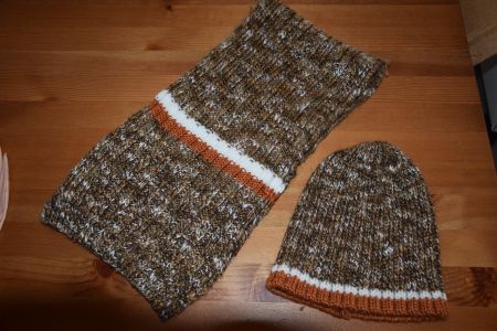 Strickmütze mit Schal Set - Einheitsgrösse