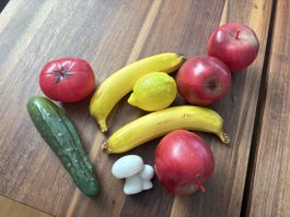 Kaufladen Attrappe Früchte und Gemüse - 9 Stück