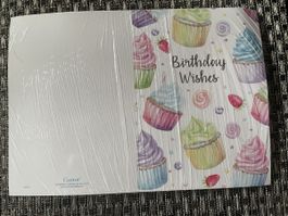8 New Birthday Card Colorful Cupcakes Envelopes Set