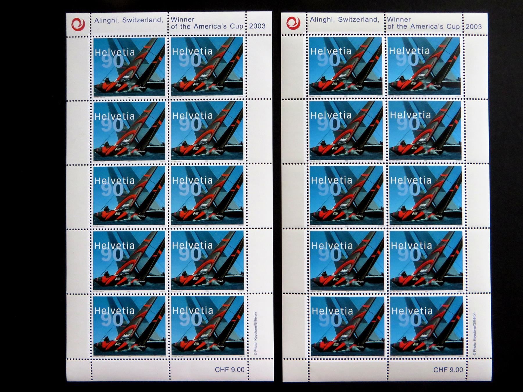 Tutti i francobolli: 2003 Alinghi weisser Zierrand postfrisch – Nuovo (secondo la descrizione) da Spiez venduto da Crazyduck
