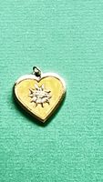 Deutsch Vergoldet Herz Anhänger (3x2cm)