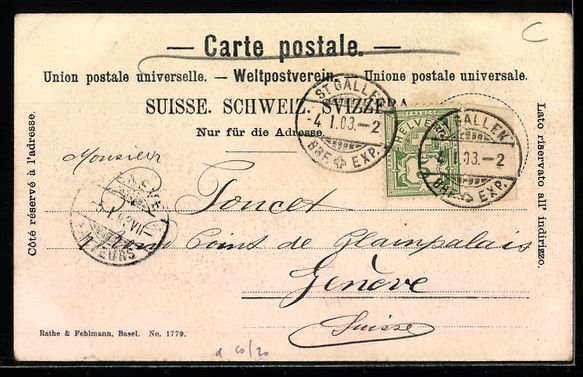 Cartoline postali: St. Gallen, Rosenbergstrasse mit Washing – Usato da Berlin venduto da bartko-reher 1